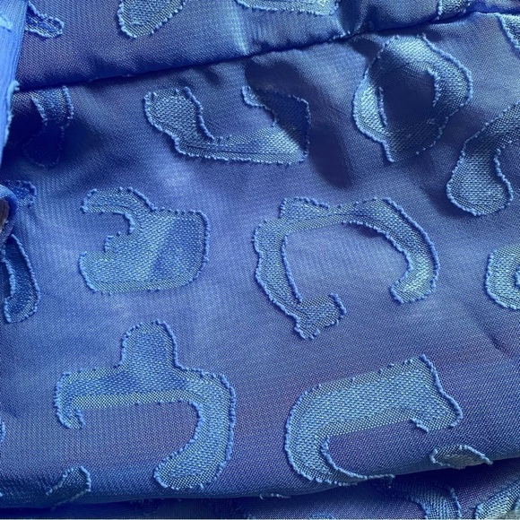 Florence Eiseman Periwinkle Purple Animal Print Appliqué Ruffle Chiffon Dress - Picture 14 of 15